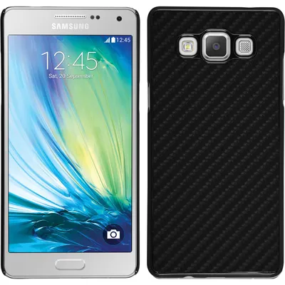 Produktbild von PhoneNatic Case kompatibel mit Samsung Galaxy A5 (A500) - Hülle schwarz Carbonoptik Hard-case + 2 Schutzfolien