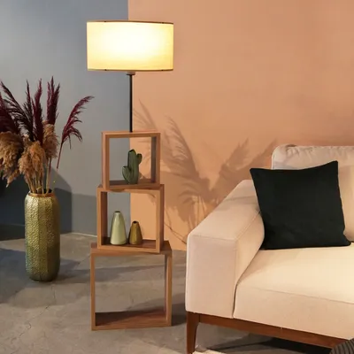 Immagine prodotto di Opviq, AYD - 2902, Lampade da terra, Marrone chiaro, Legno, 20 x 37 x 140 cm