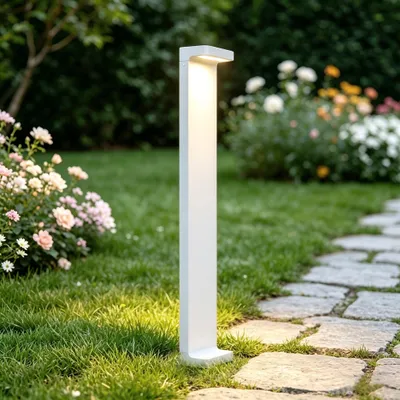 Produktbild von Mai & Mai Wegeleuchten Außen IP65 Pollerleuchte für Garten, 3000K Aussenleuchte, 10x6x60cm Außenlampe Standleuchte Sandweiß 6W LumaTorch