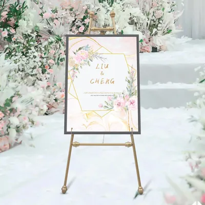 Image de Ensemble de 2 tables de mariage dorées, dimensions 50 x 118 cm