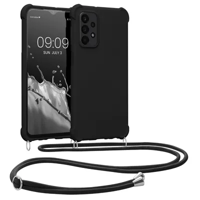 Produktbild von kwmobile Necklace Case kompatibel mit Samsung Galaxy A23 4G / 5G Hülle - Cover mit Kordel zum Umhängen - Silikon Schutzhülle Schwarz