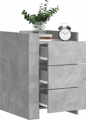 Immagine prodotto di vidaXL Comodino grigio cemento 45x50x65 cm materiale a base di legno