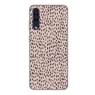 Produktbild von MuchoWow® Handyhülle Schutzhülle Hülle für Samsung Galaxy A50 Polka dots - Rosa - Schwarz Silikon Softcase Handy Hülle - Mobiltelefonhülle