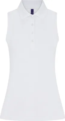 Image de Henbury - Polo pour femme sans manches RW10526 (XL) (Blanc)