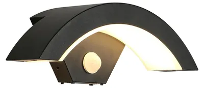 Image de Applique murale moderne - Applique murale LED - 24 W - Détecteur de mouvement - 3000 K (blanc chaud) - IP65 - Pour l'extérieur - Noir