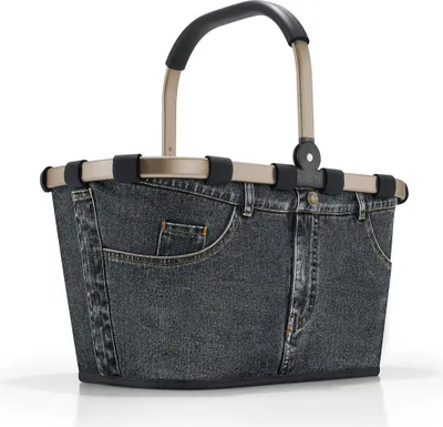 Produktbild von reisenthel carrybag, nákupní košík, košík, piknikový košík, taška na přenášení, džínový materiál, Frame Jeans Dark Grey, 22 L, BK1034