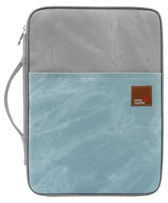 Produktbild von Canvas-Portfolio-Schreibmappe, Tablet-Hülle, Organizer, tragbare Dokumentenmappe mit Reißverschluss für kleine Geräte wie Handy, Tablet, iPad, Papier, Notizbuch, Stift, Rotwein