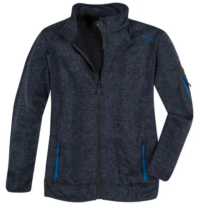 Produktbild von XXL Brigg Fleecejacke in Strickoptik navy melange