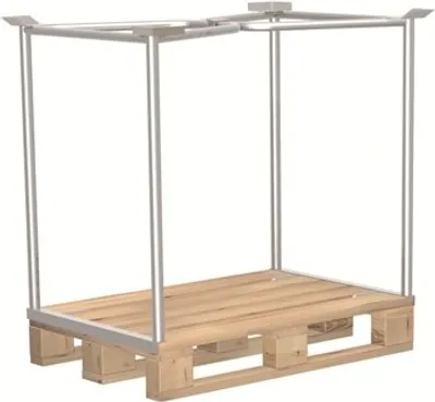 Produktbild von Variofit Palettenaufsatz Typ 65, verzinkt, Abmaße:1200x1000 mm, Nutzhöhe:800 mm
