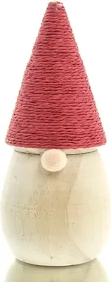 Produktbild von SCHEULEN Weihnachtsdeko Wichtel Natur & Rot mit Kordelmütze 16,5 cm - Holz