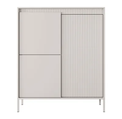 Image de AX LIVING Trentinis 3T Buffet haut moderne beige, 103,5 cm, strié