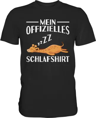 Produktbild von Offizielles Schlafshirt Nachthemd Schlafanzug Pyjama Giraffe T-Shirt – Black / 5XL