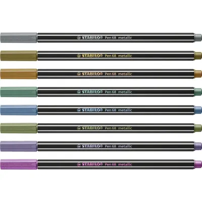 Produktbild von Premium Metallic-Filzstift - STABILO Pen 68 metallic - 8er Metalletui - mit 8 verschiedenen Metallic-Farben