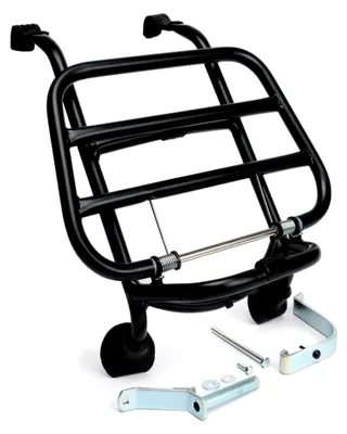 Produktbild von Klappbarer Gepäckträger in Schwarz Matt für die Vorderseite, kompatibel mit Vespa GT, GTL, GTV, GTS, GTS Super, GT60, HPE, Supertech