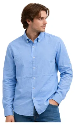 Productafbeelding van Herrenhemd Zara, linnen, lange mouwen, blauw, maat M
