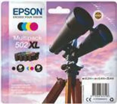 Produktbild von Epson 502XL Multipack - 4er-Pack - 19.1 ml - mit hoher Kapazität - Schwarz, Gelb, Cyan, Magenta - original - Blister mit RF- / akustischem Alarmsignal - Tintenpatrone - für Expression Home XP-5100, XP-5150, WorkForce WF-2860, WF-2865DWF, WF-2880DWF, WF-288