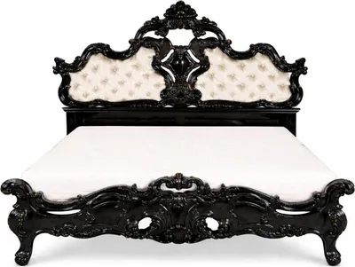 Produktbild von Casa Padrino Luxus Barock Doppelbett Schwarz / Gold - Barock Schlafzimmer Möbel