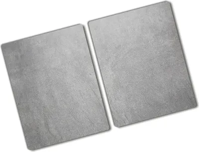 Produktbild von Tulup Glas Herdabdeckplatte - 2x40x52 cm - Glaskeramikkochfeld-Abdeckung Spritzschutz Glasabdeckplatte Kochplattenabdeckung und Schneidebrett - Zweiteilig - Kunst: modern & klassisch - Graue Wand - Grau