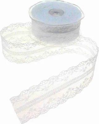 Produktbild von 20m Spitzenband B40mm Stickerei Spitze Borte Dekoband Zierband Spitzenbordüre, Farbe:weiß