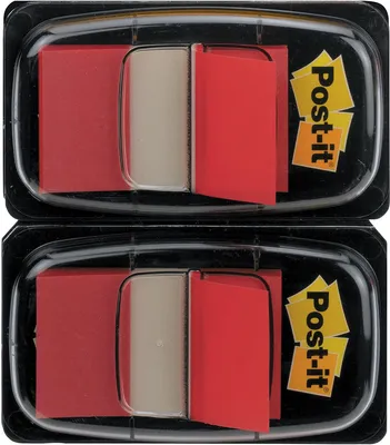 Produktbild von Post-it Haftstreifen Index Standard Maße: 25,4 x 43,2 mm (B x H) Farbe: rot