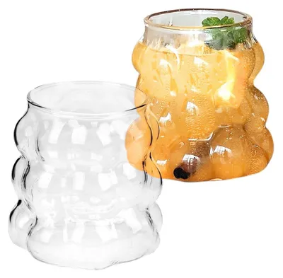 Obrázok produktu pre Sklenené poháre "Bubble", objem 350 ml, vyrobené z borosilikátového skla, 2 kusy, dizajn s motívom hrozna