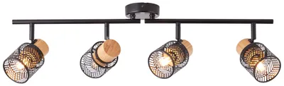 Produktbild von Brilliant Santy Spotrohr, 4-flammig E14 Schwarz Natur 99398/76