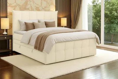 Produktbild von KSHOMECONCEPT Boxspringbett 140x200 cm, Bett mit Bettkasten und Bonellmatratze und Topper, SUPREME, Creme