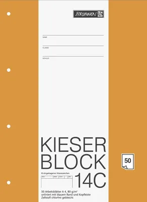Produktbild von Kieser-Block A4 blanko 50 Blatt Packung mit 10 Stück