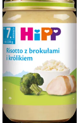 Zdjęcie produktu dla HiPP Risotto z Brokułami i Królikiem dla Niemowląt po 7 miesiącu 220 g