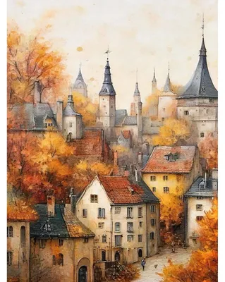 Image de Kit de peinture diamant - Motif château de conte de fées - Pour adultes - 30x40 cm