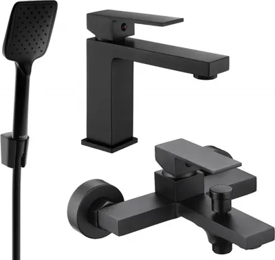 Produktbild von Mexen Uno R62 Badewannenset, Schwarz - 71403R62-70