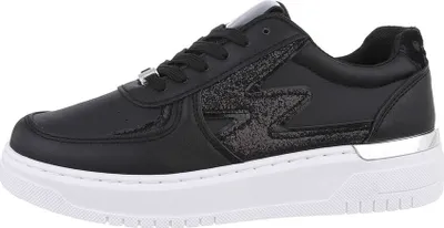 Produktbild von Ital-Design Damen Freizeitschuhe  Lederoptik Sneakers Low 85878398 Schwarz Gr.  40