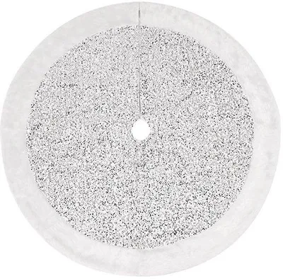 Produktbild von Weihnachtsbaumrock Silber Pailletten 90cm