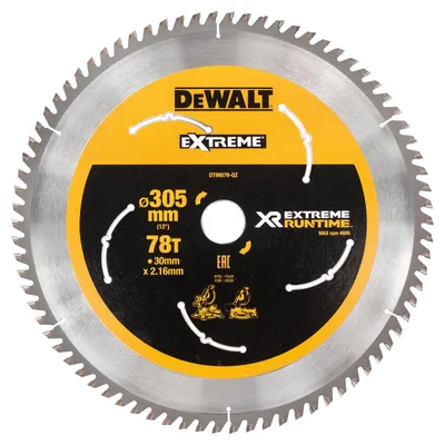Immagine prodotto di Lama circolare DT99576 D.305mm Foro 30mm Larghezza di taglio 2,16mm 78Denti WZ/FZ Spessore 1,6mm