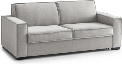 Produktbild von Schlafsofa Achiropita, Großes 2-Sitzer-Sofa, 100%  Italy, Wohnzimmersofa mit drehbarer–ffnung, aus gepolstertem Stoff, mit schmalen Armlehnen, Cm 180x95h90, Grau