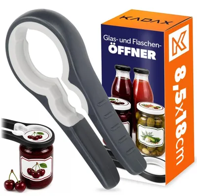 Multifunktionaler Flaschen- und Glasöffner aus Kunststoff, grau