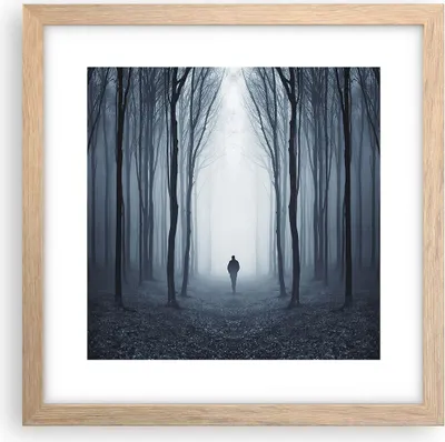 Produktbild von Gerahmtes Poster - Rahmen in heller Eiche - Charakter Wald Einsamkeit - 30x30 cm - Wand Bild - Wanddeko - Wandbilder - Wandposter - Bilderrahmen - Bilder - Kunstdruck - Wandbild - P2NAC30x30-4142