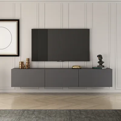 Produktbild von Skye Decor, West - Anthracite, Fernsehtisch, Anthrazit, 100 % MELAMINBESCHICHTETE SPANPLATTEN, 150 x 32 x 30 cm