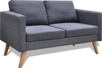 Image de Canapé à 2 places Tissu Gris foncé