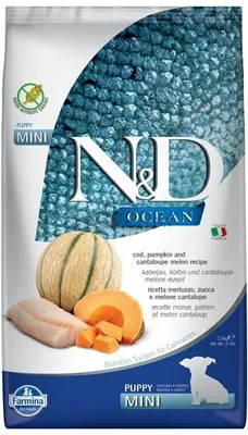 Obrázok produktu pre Farmina N&D dog OCEAN PUMPKIN puppy mini, cod & cantaloupe melon 2,5 kg