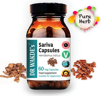 Produktbild von DR WAKDE'S Sariva Kapseln (Anantomoola | Hemidesmus indicus) | 60 Vegi Caps | Ayurveda-Supplement | Vegan | 100% Kräuter | Mengenrabatte | Am selben T