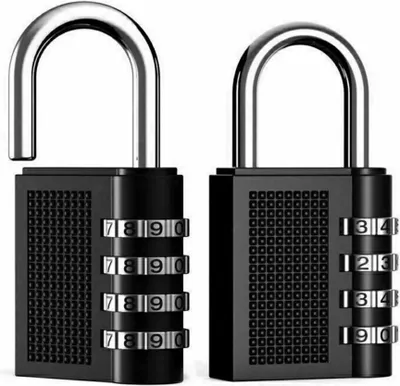 Produktbild von 2X Zahlenschloss Vorhängeschloss Schloss 4-stelliger Code Lock 40 mm Schwarz