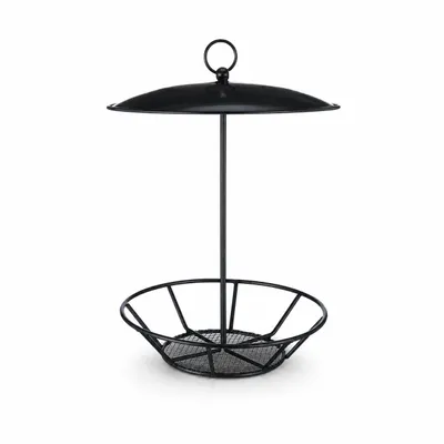 Produktbild von Vogelfutterspender Metall Futtersäule für Wildvögel Großes Vogelhaus zum Aufhängen für Garten Balkon Außenbereich Schwarz