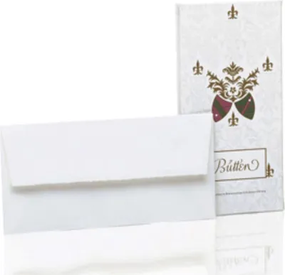 Produktbild von Rössler Papier 20323801 Briefhüllen Bütten - weiß, DL, 100 g/qm