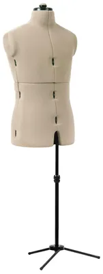 Verstellbare Schneiderpuppe männlich, Baumwolle, schwarz, 94-114 cm Brust