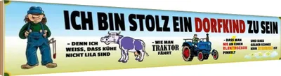 Produktbild von vianmo Holzschild 10x46 cm bin stolz Dorfkind zu sein Dekoration