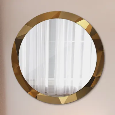 Obrázok produktu pre Ø90cm Moderné zrkadlo - Zrkadlo na stenu - Spálňa - Gold Abstract
