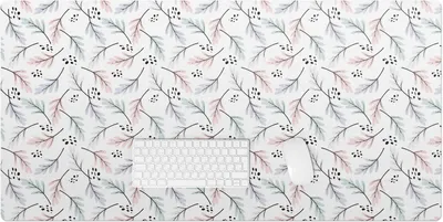 Produktbild von Pastellblattmuster – Schreibtischunterlage – Rutschfeste Tischunterlage – Schreibtischmatte für Büro & Zuhause – Schreibunterlage – Mauspad – Tischmatte – 120 x 60 cm