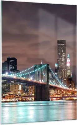 Produktbild von Bilder auf glas - Einteilig - Stadt Brücke Wolkenkratzer - 70x100cm - Glasbilder - Wandbilder - Bilder - Wanddekoration aus Glas - Glas Bilder - Wandbild auf Glas - GPA70x100-0218
