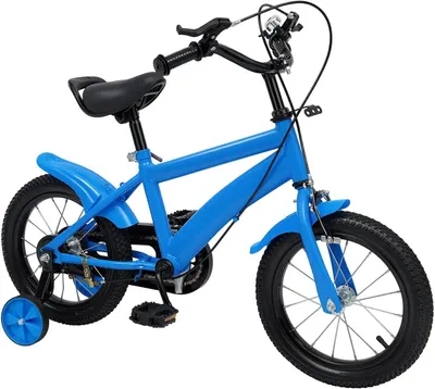 Image de Vélo pour enfants - Vélo pour garçons, vélo pour filles - Apprendre à faire du vélo - Roues d'apprentissage amovibles - 14 pouces - Bleu
